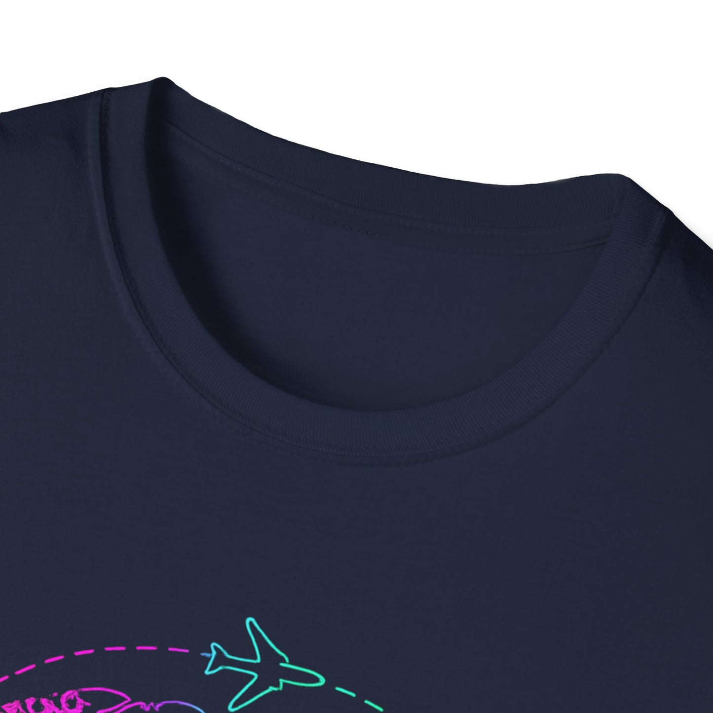 Adventure Awaits Neon Y2K Shirt - Retro Travel Tee, Rainbow Globe Graphic, Aesthetic Vacation Top, Y2K Gift for Travelers