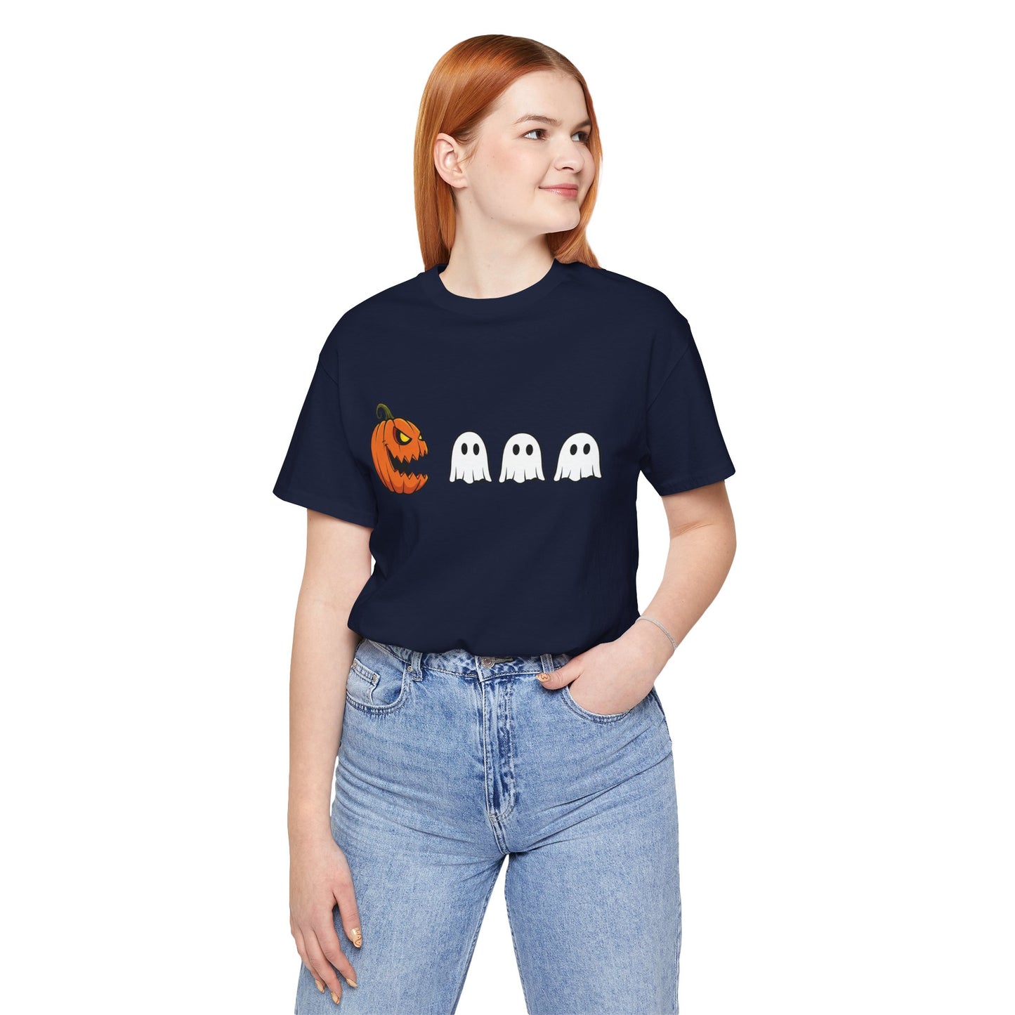 Pumpkin Pac-Man Shirt, Halloween Arcade Tee, Pumpkin Chase Ghosts Tee, Retro Gaming Halloween, Spooky Season Shirt, Vintage Game Pumpkin Top