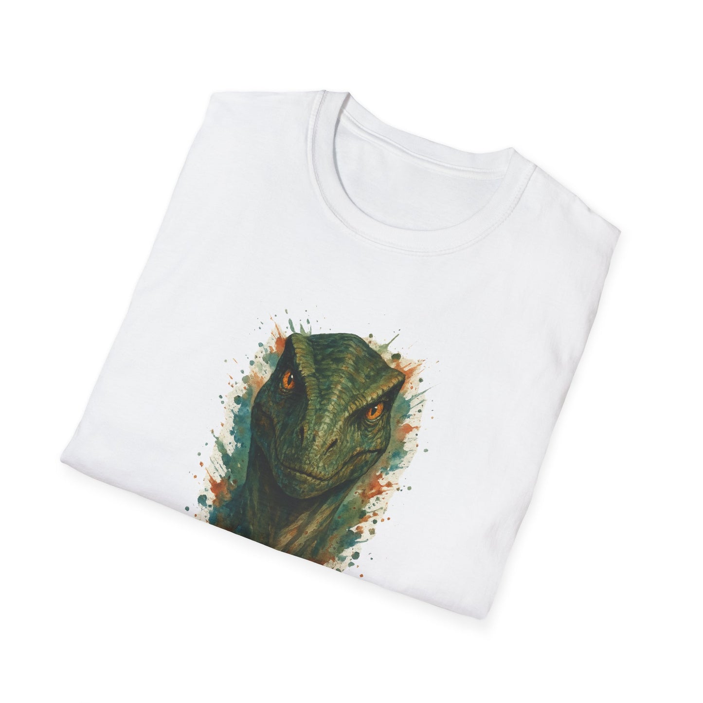 Watercolor Velociraptor T-Shirt | Dinosaur Lover Gift | Artistic Paleo Tee - Unique Dino Art Tee for Men Women Jurassic Apparel