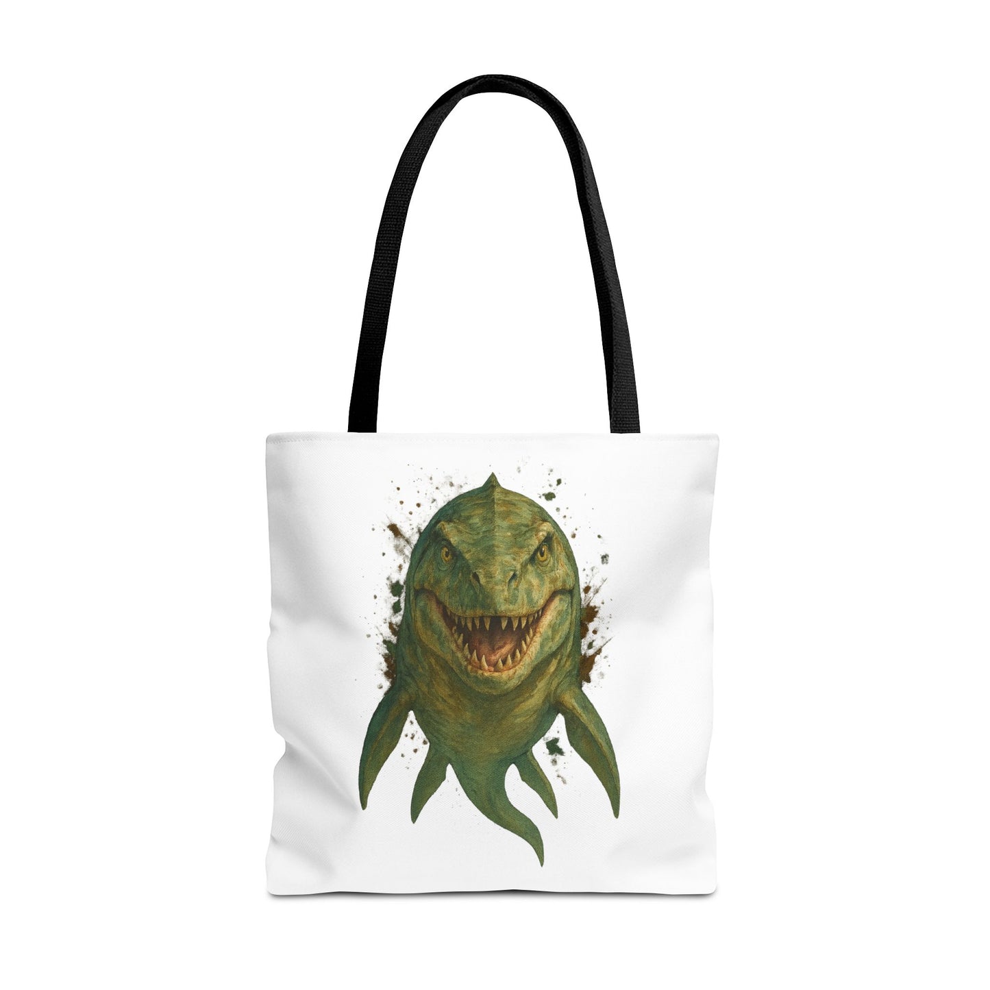 Watercolor Mosasaurus Tote Bag - Prehistoric Sea Monster Art, Dinosaur Ocean Reptile Gift, Eco Canvas Bag for Dino and Marine Fans