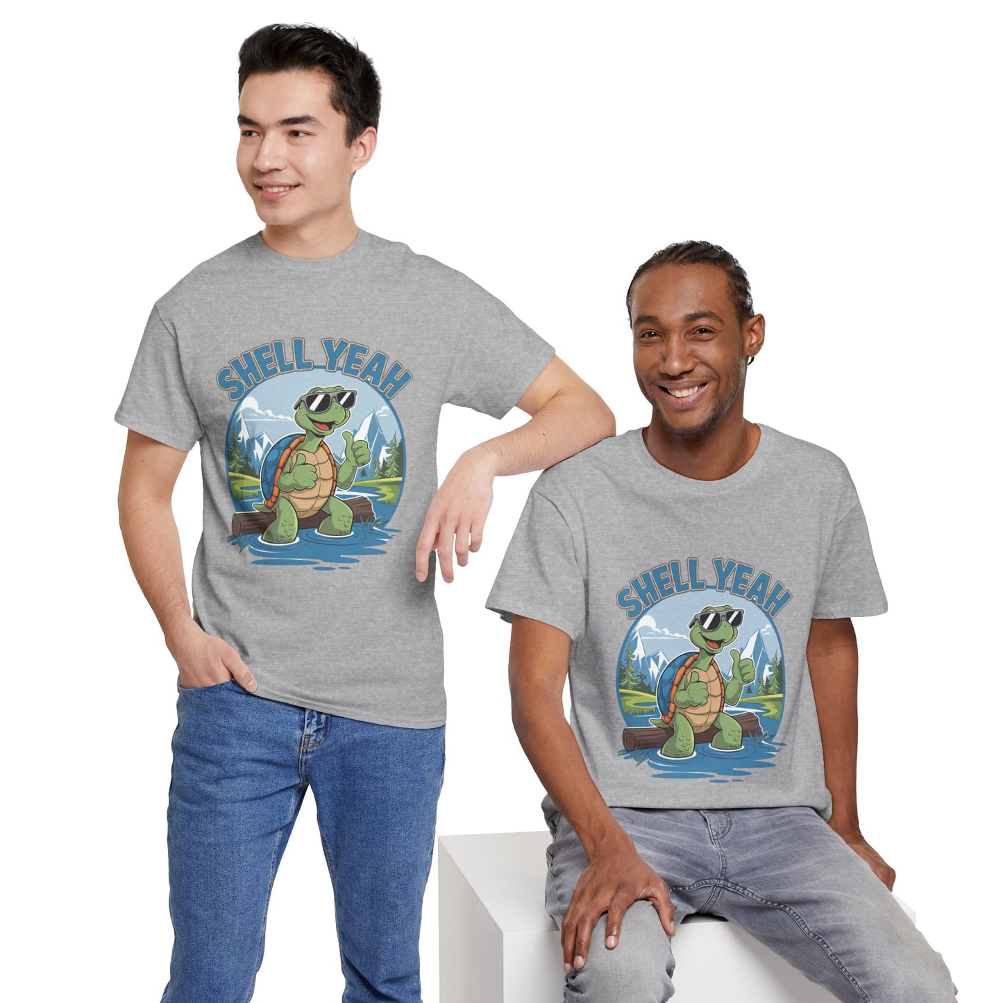 SHELL YEAH Turtle T-Shirt | Funny Cute Turtle Nature Graphic Tee | Handmade Animal Lover Gift | Eco Outdoor Adventure Shirt