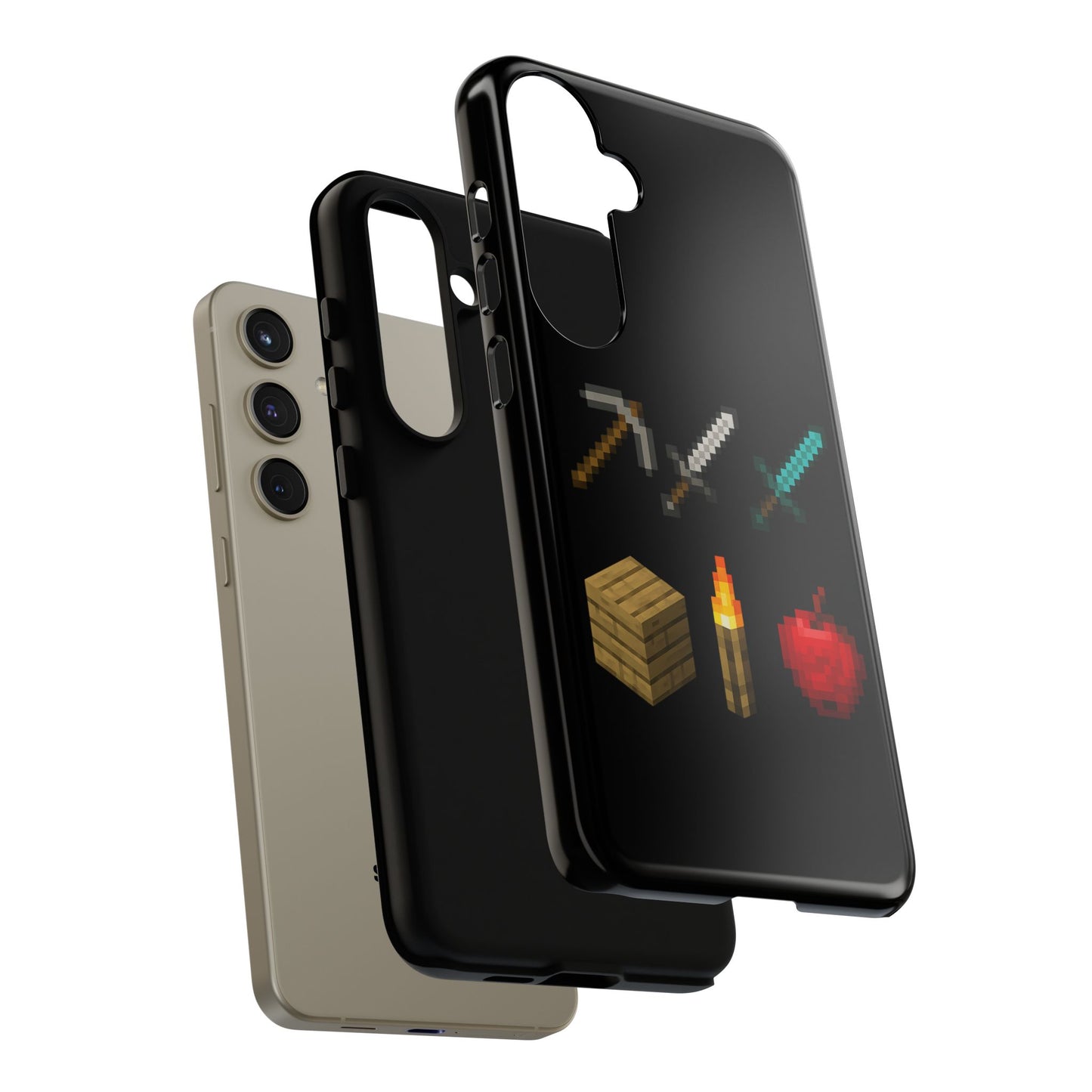 Minecraft-Inspired Tough Samsung Phone Case Pixel Art Design for Gamers Phone Accessory for Gamers
