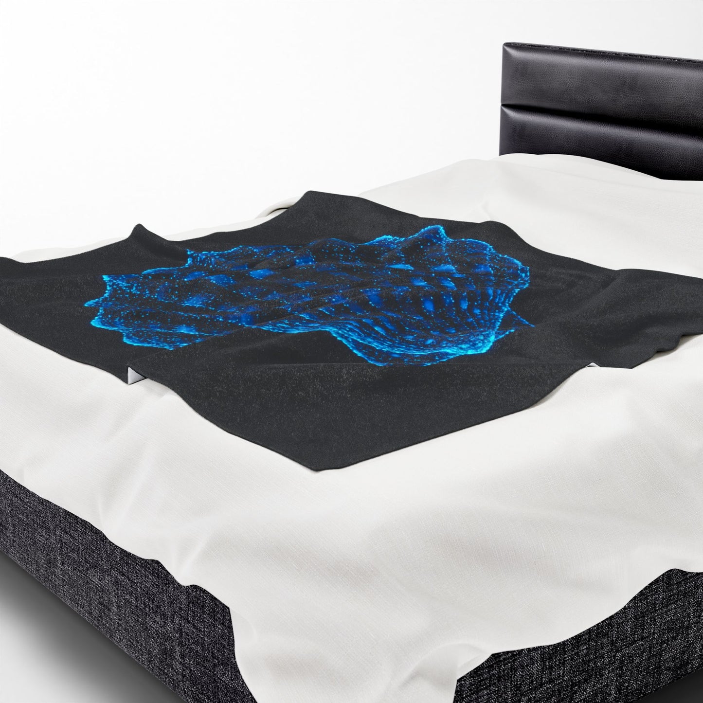 Plush Blanket with Bioluminescent Seashell Design Beach Decor Nautical Blanket