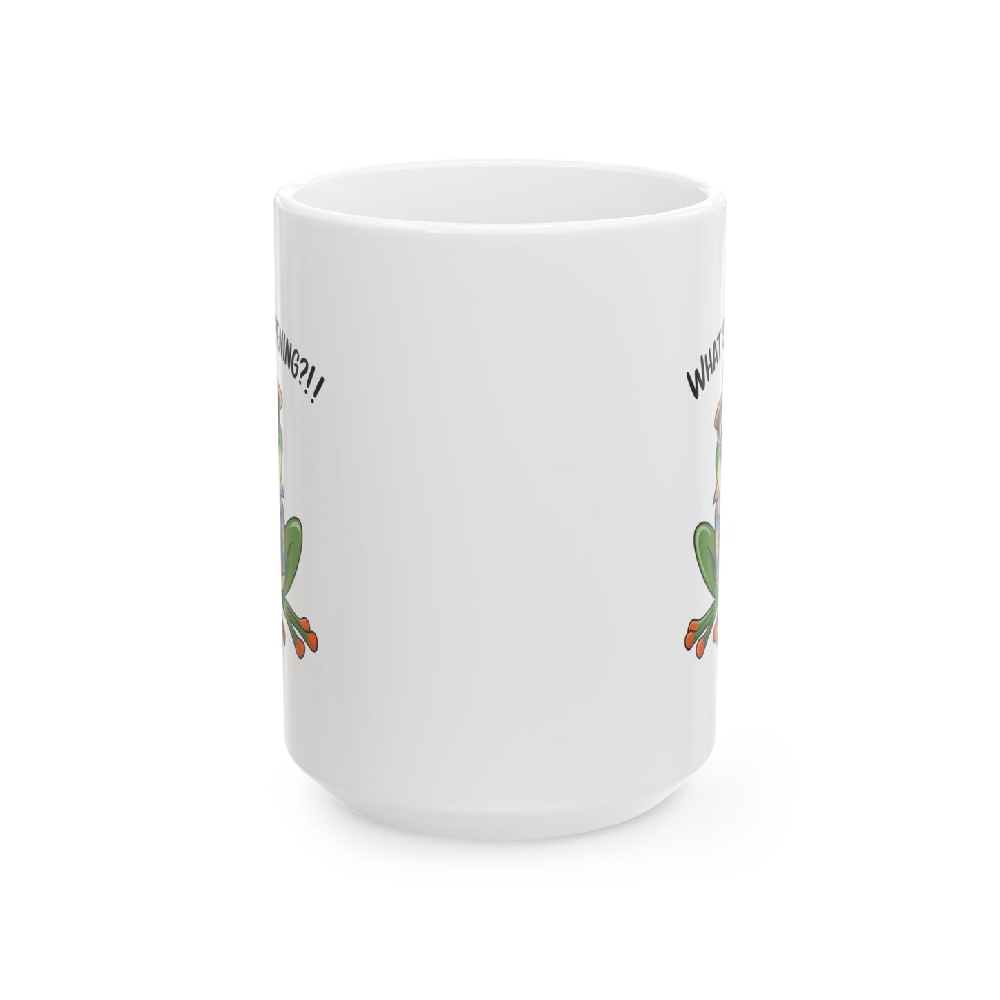 What’s Hoppening?! Frog Mug – Funny Tropical Frog in Hawaiian Shirt Coffee Cup, Cute Animal Ceramic Mug, Funky Gift for Frog Lovers
