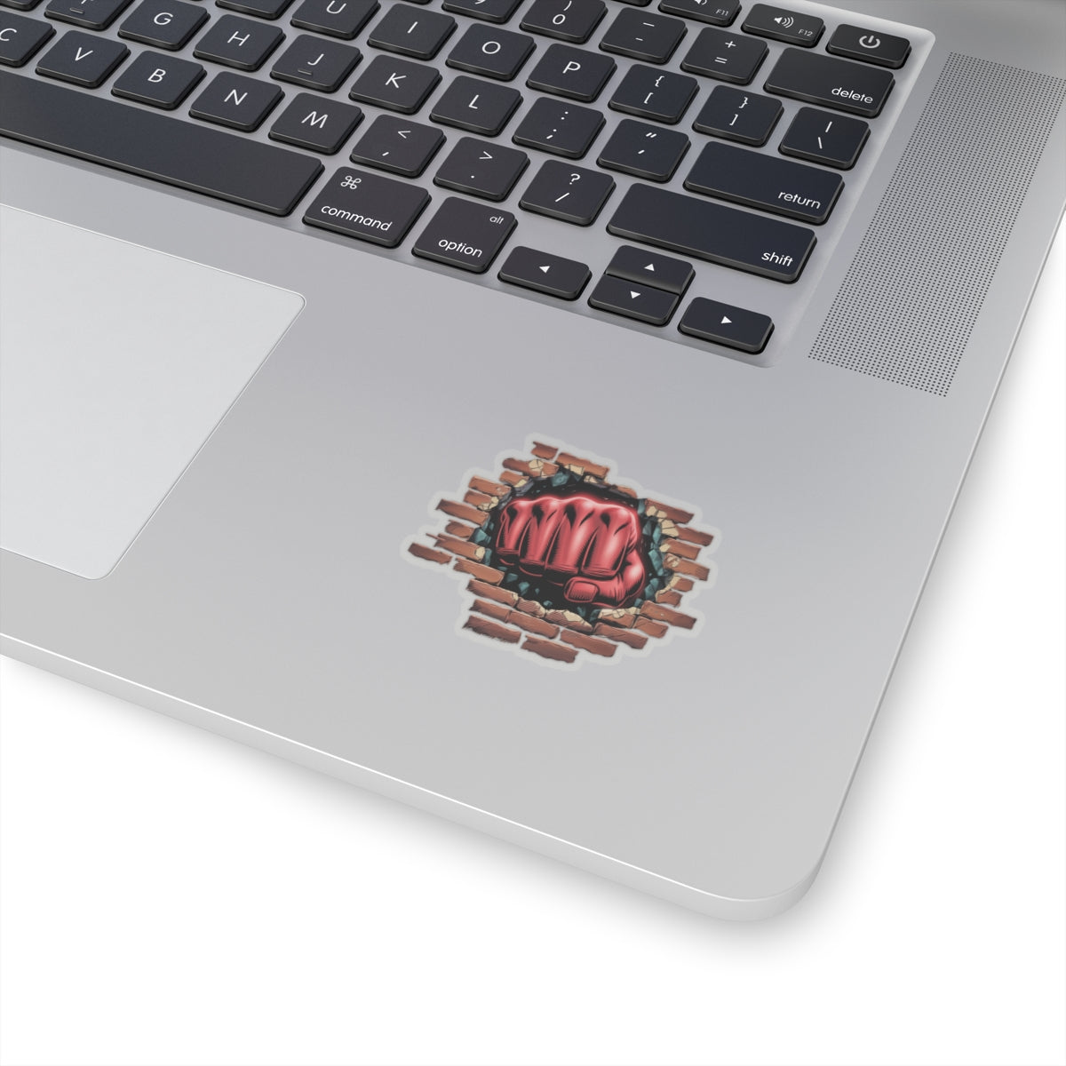 Sticker Red Fist Brick Wall Smash Kiss-Cut Sticker