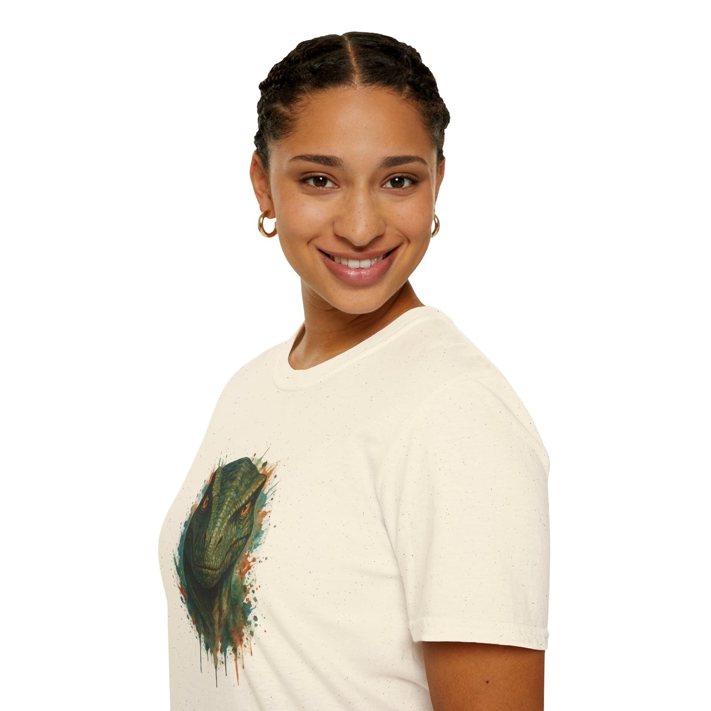 Watercolor Velociraptor T-Shirt | Dinosaur Lover Gift | Artistic Paleo Tee - Unique Dino Art Tee for Men Women Jurassic Apparel