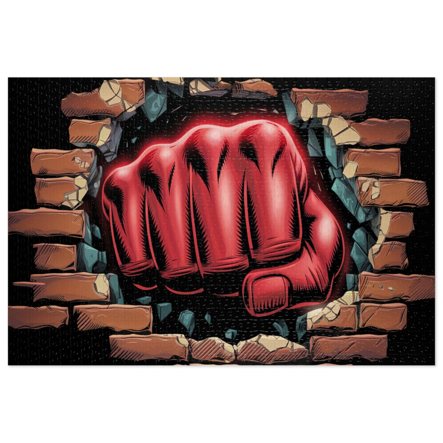 Jigsaw Puzzle - Red Fist Smash Design