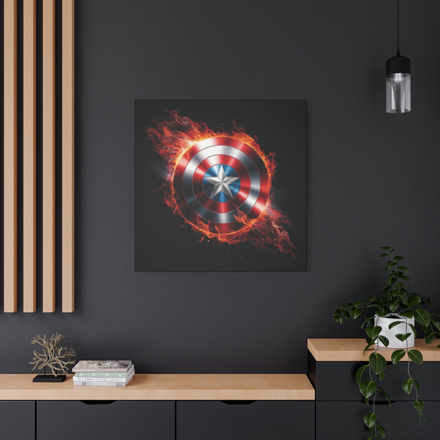 Captain America Shield Canvas Art - Stretched Matte Wall Decor
