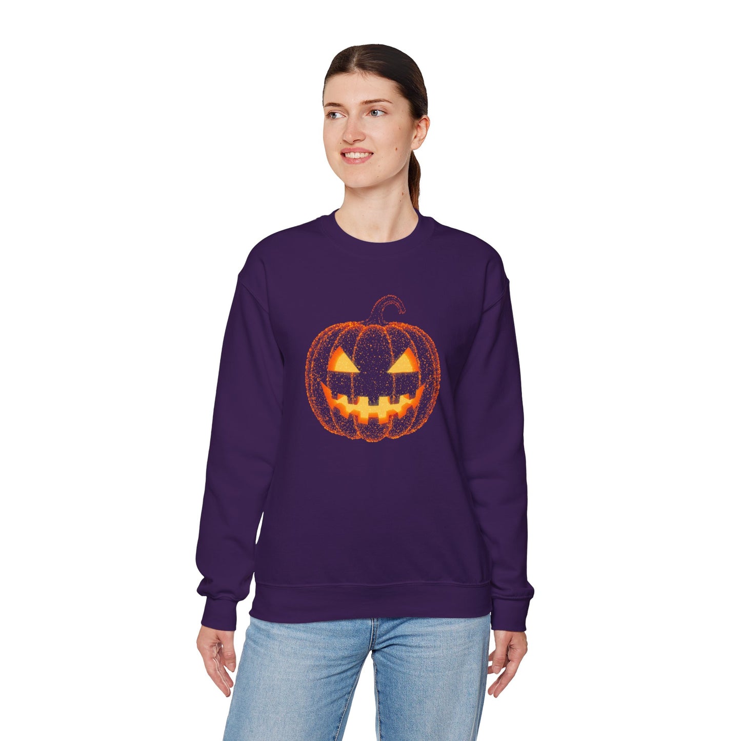 Jack O'Lantern Pumpkin Sweatshirt • Halloween Crewneck Sweater • Spooky Season Fall Top • Cozy Autumn Pumpkin Patch Graphic Shirt
