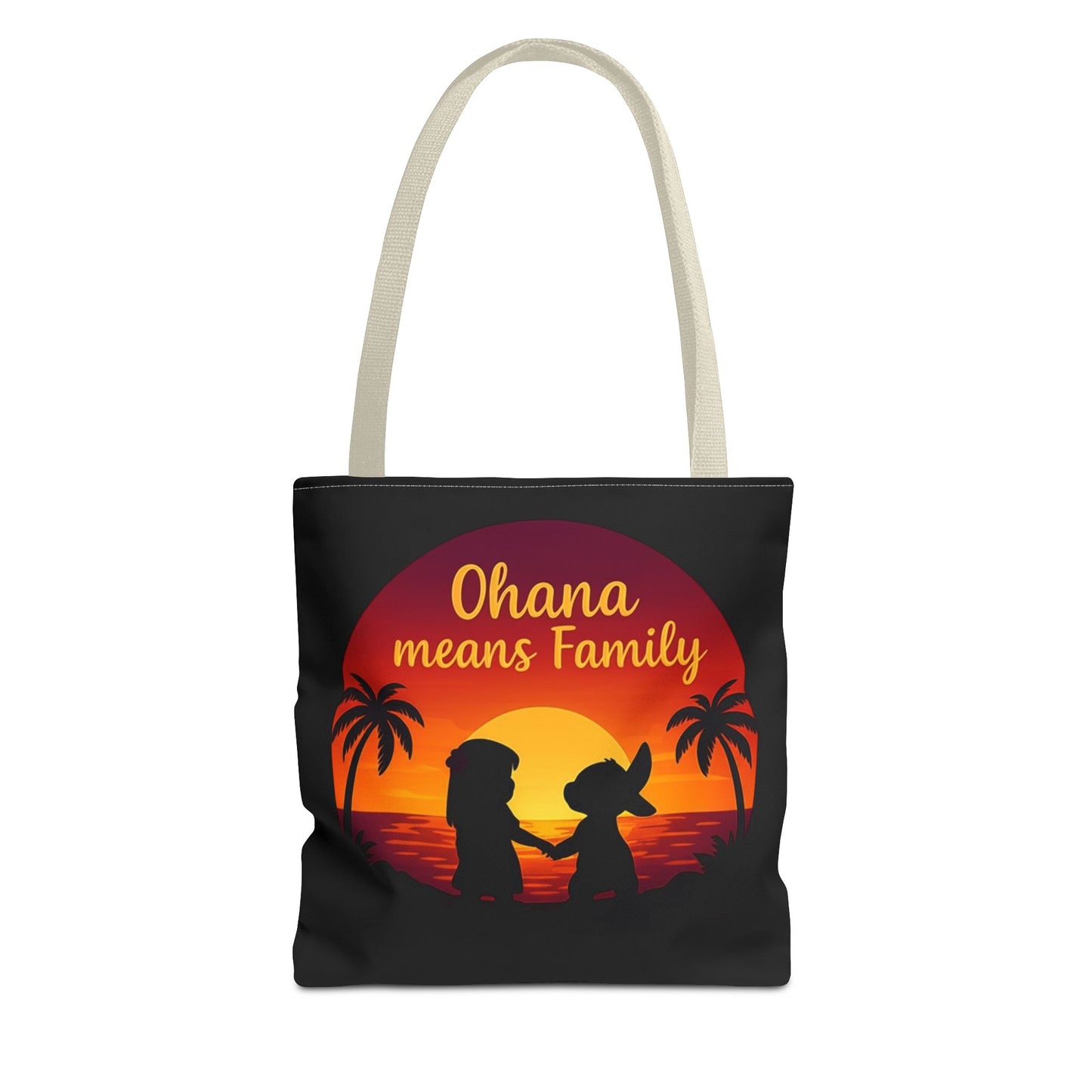 Ohana Means Family Tote Bag – Lilo and Stitch Inspired Bag, Hawaiian Quote, Disney Aesthetic Gift, Reusable Grocery or Beach Bag