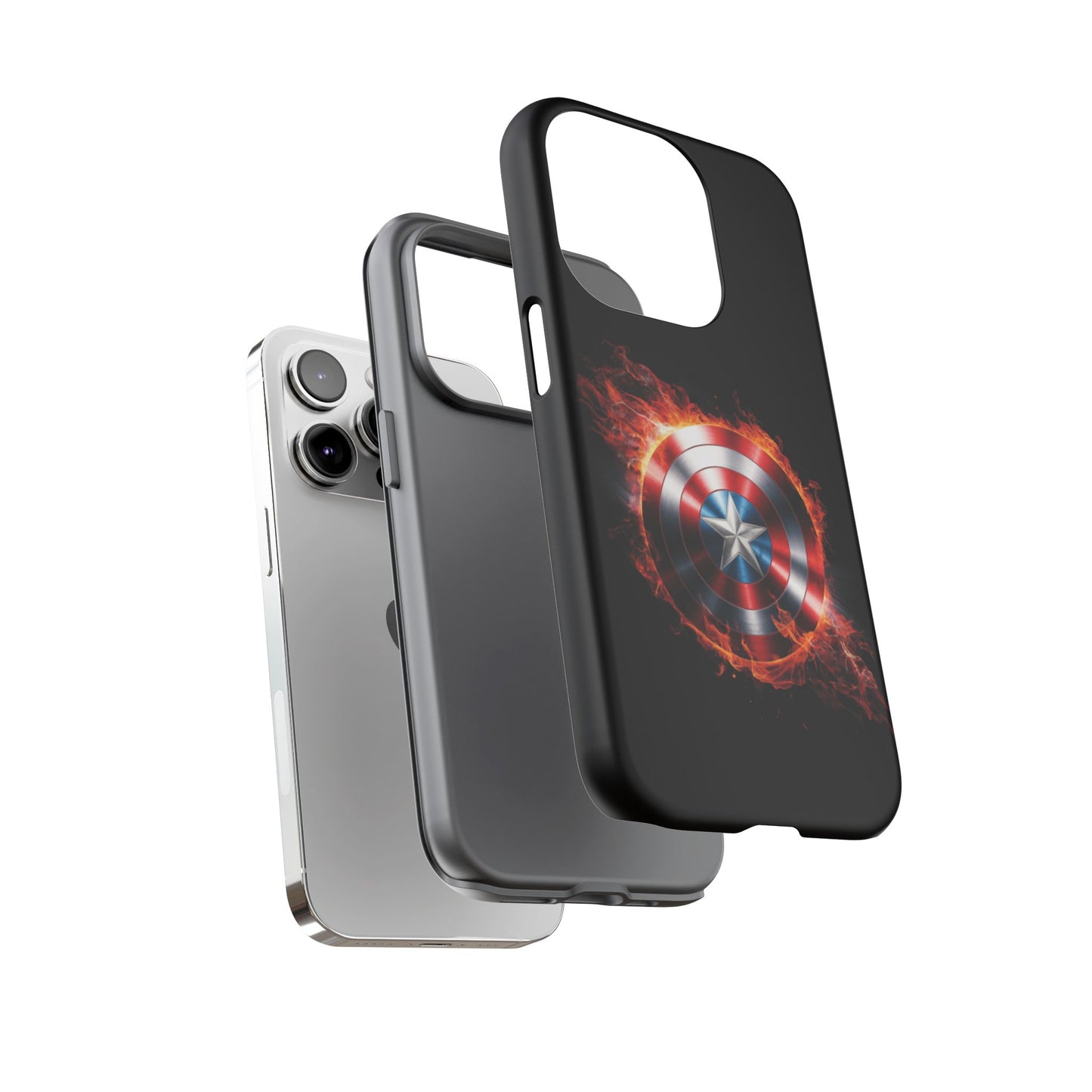 iPhone Case - Captain America Shield in Flames