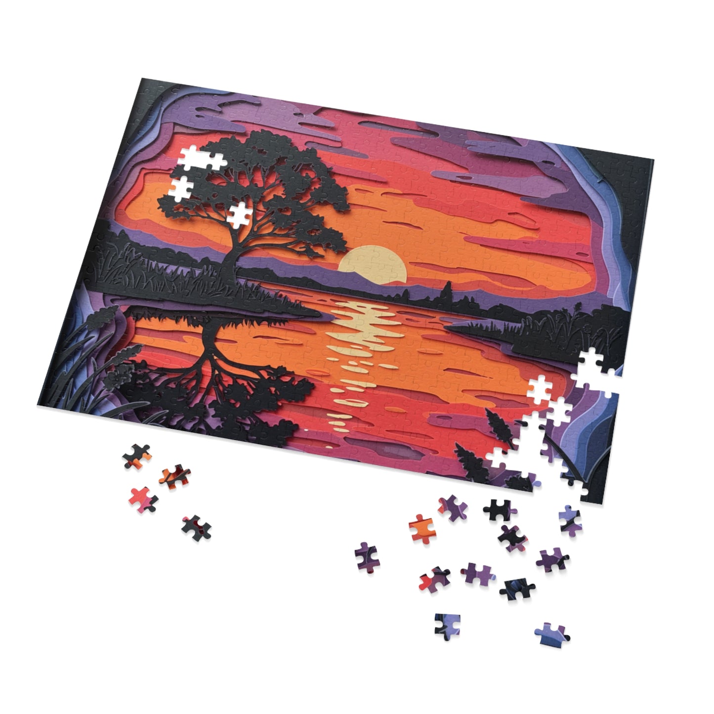 Sunset Paper Art Jigsaw Puzzle