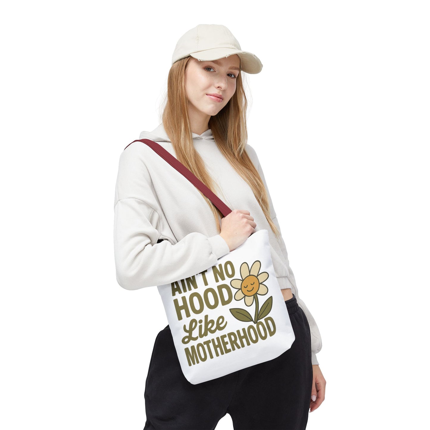 Motherhood Tote Bag with Flower Design Mother's Day Bag Tote for Mom Reusable Shopping Bag