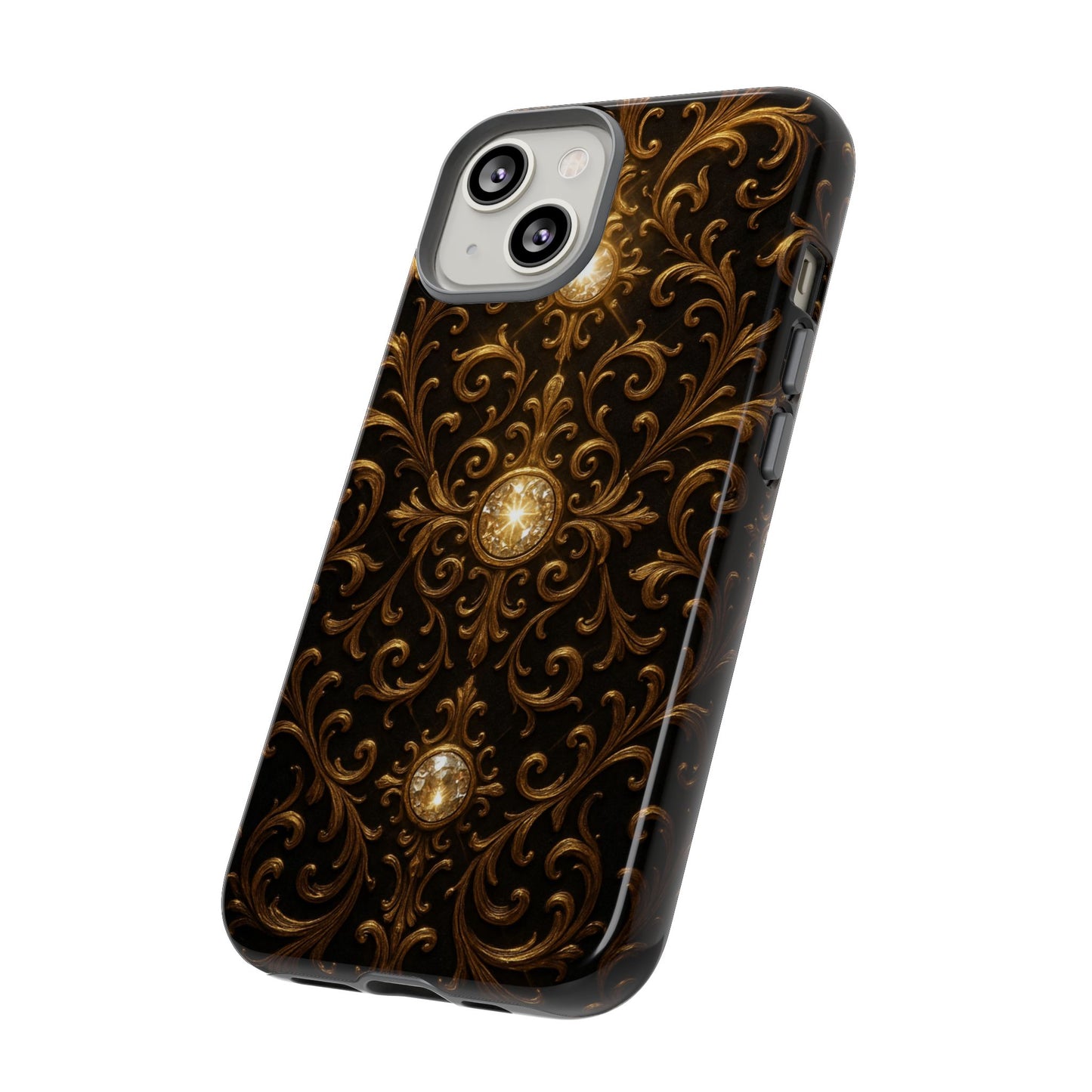 Baroque iPhone Case β Elegant Gold Floral Scroll Design for iPhone 16, 15, 14, 13, Pro Max & More