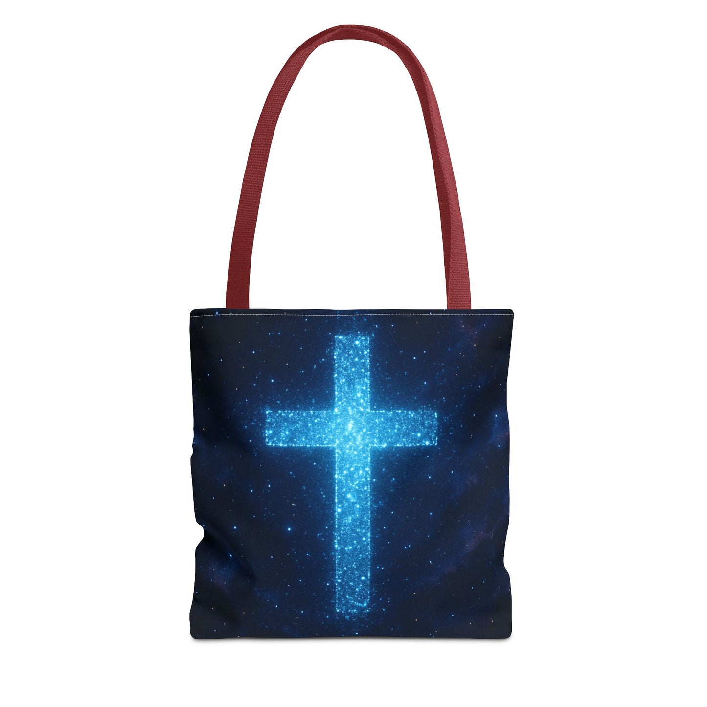 Sparkling Cross Tote Bag - Inspirational Blue Cosmic Bag Christian Tote Spiritual Bag Inspirational Tote Bag