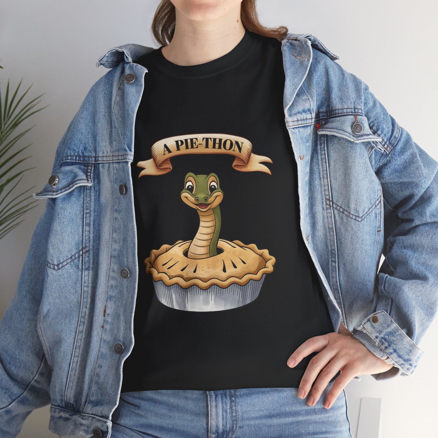 A Pie-Thon Funny Snake Pun Shirt – Cute Animal Joke T-Shirt – Quirky Graphic Tee for Pun Lovers, Reptile Fans, and Unique Gift Ideas