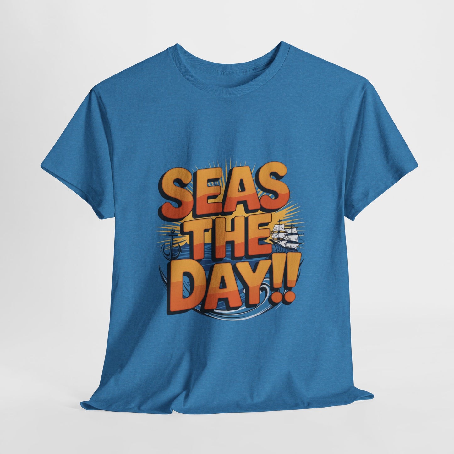Seas The Day!! Tee • Ocean Pun Graphic Shirt • Comfort Colors Unisex Beachy Vibes • Nautical Aesthetic • Gift for Sea Lovers & Summer Vacays