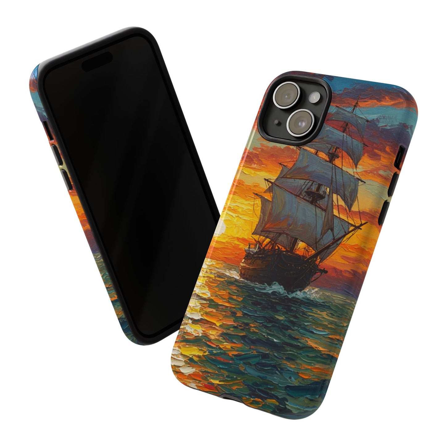 iPhone Case - Ship Sailing at Sunset Design