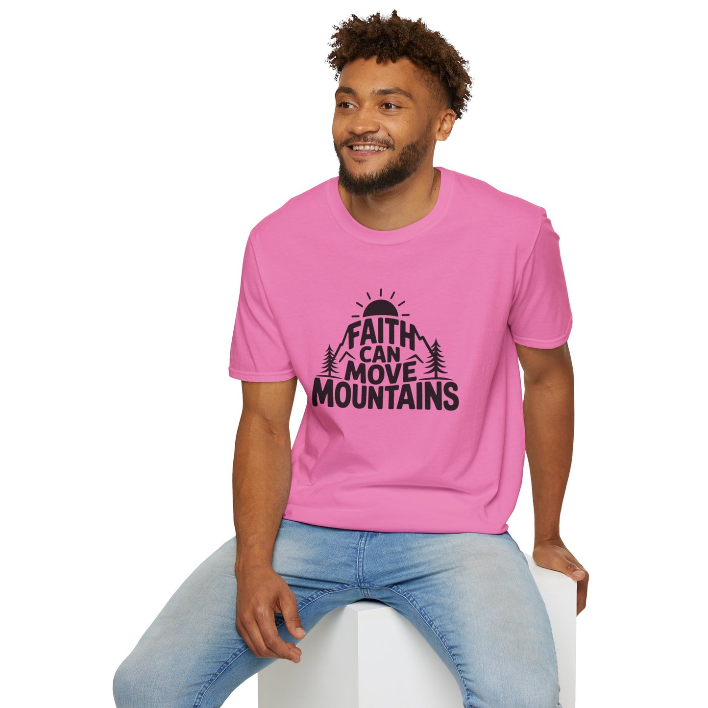 Faith Can Move Mountains T-Shirt | Christian Inspirational Mountain Tee | Boho Nature Faith Graphic Shirt | Gospel Verse Gift for Believers