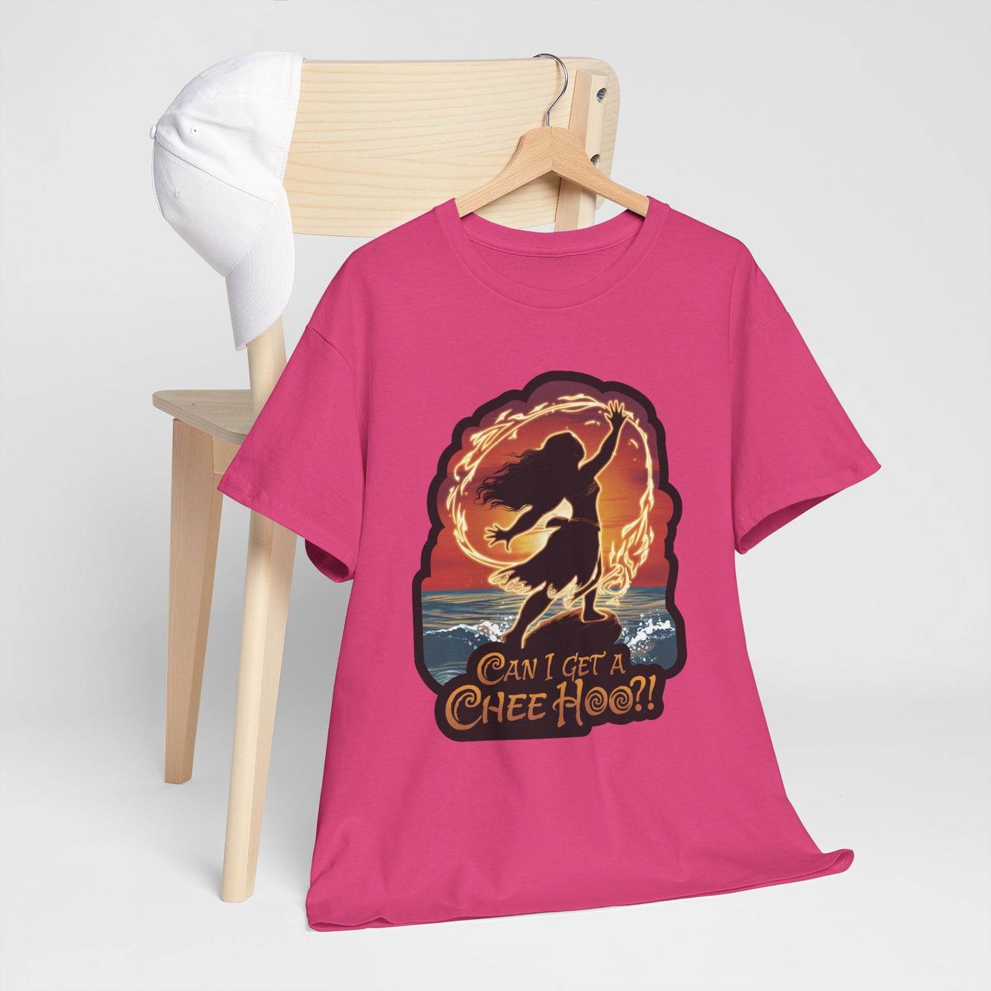 Can I Get a Chee Hoo Shirt – Hawaiian Island Vibes Tee – Hula Dancer Sunset Graphic T-Shirt – Polynesian Luau Party Unisex Top