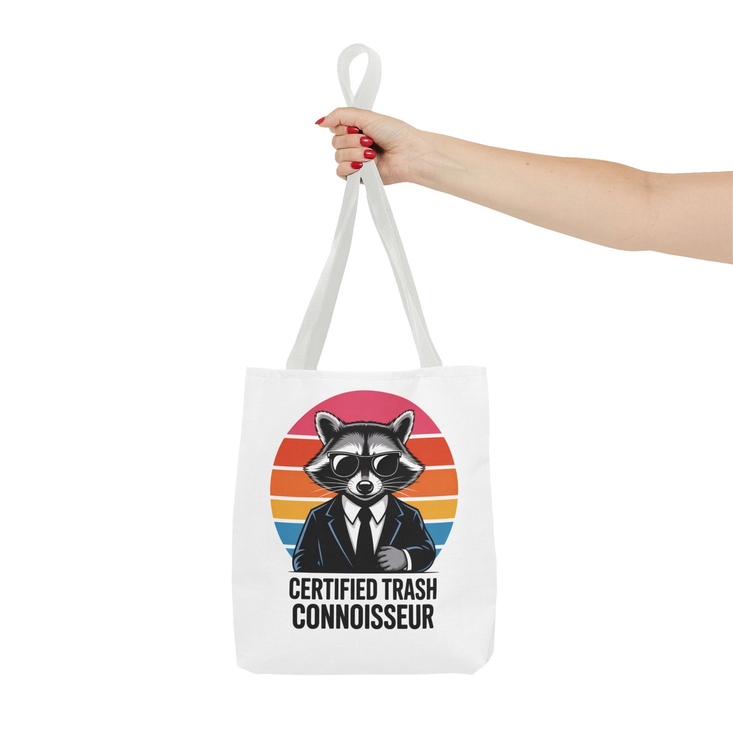 Certified Trash Connoisseur Raccoon Tote Bag Fun and Quirky Everyday Carry Trash Panda Bag