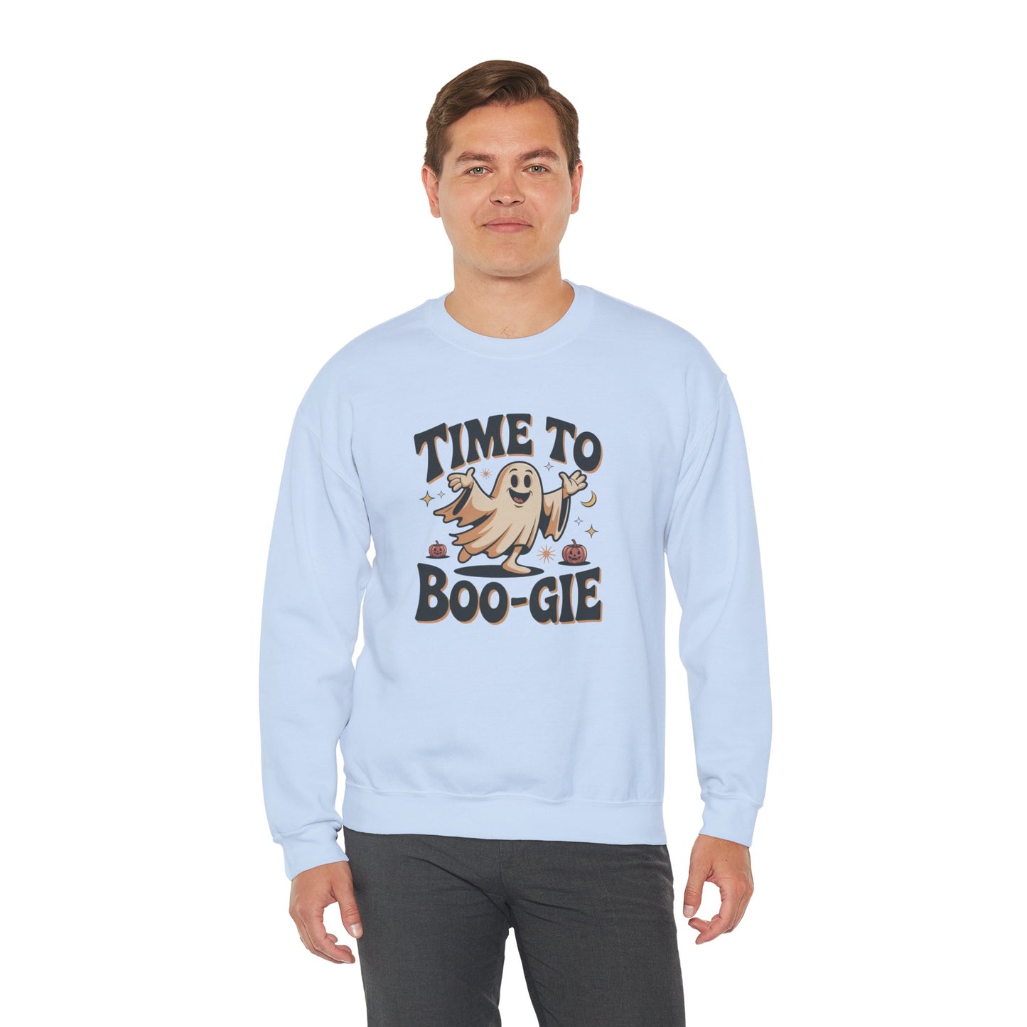 Time to Boo-gie Sweatshirt, Cute Ghost Halloween Crewneck, Spooky Sayings Graphic Pullover, Boo-gie Ghost Sweater, Fall Spooky Season Outfit