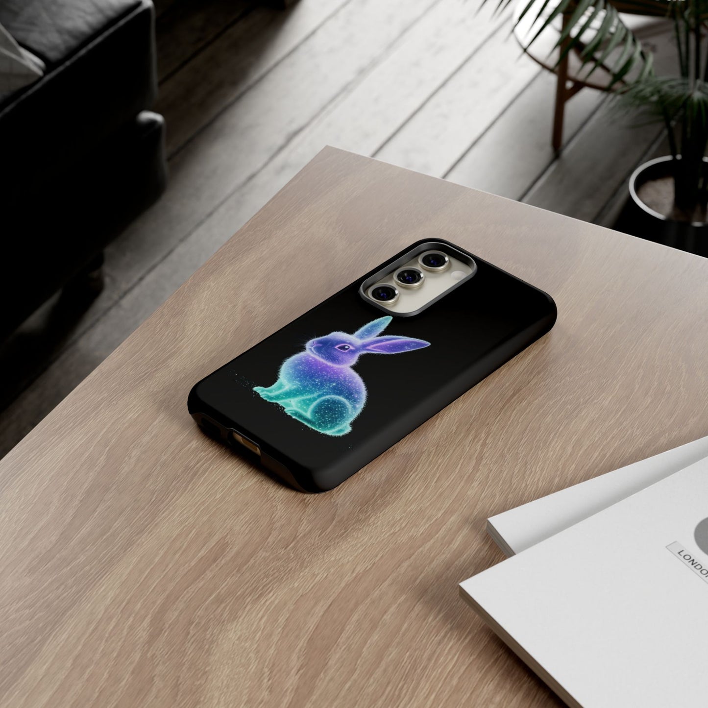 Samsung Case Bioluminescent Easter Bunny Design Easter Phone Case Easter Bunny Samsung Case Easter Accessory