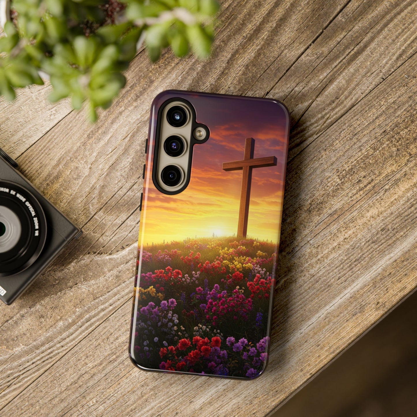 Samsung Phone Case Cross on a Hill Painting Christian Phone Case Cross Samsung Case