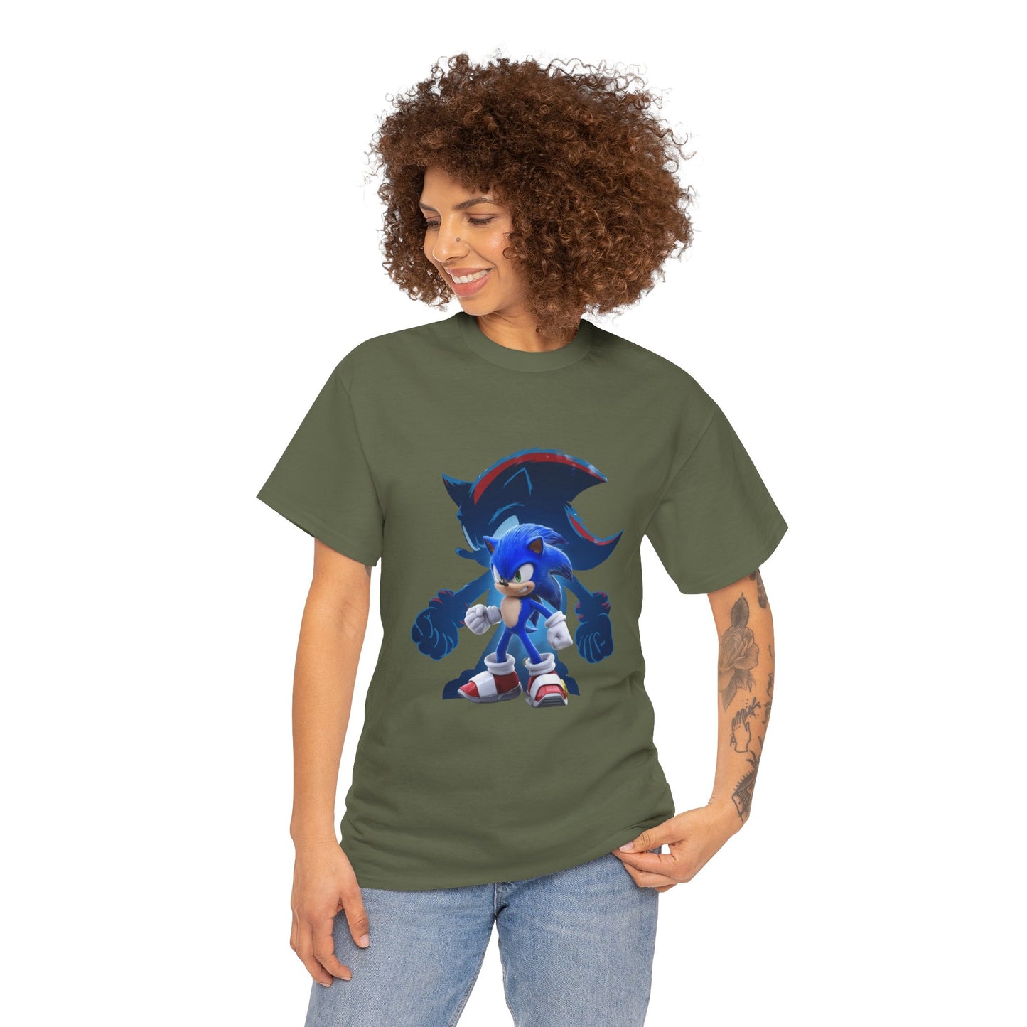 Blue Speed Hero Graphic Tee | Retro Gaming Legend T-Shirt | Fan Inspired Gamer Apparel | Cool Vintage Style Unisex Shirt for Adults & Teens