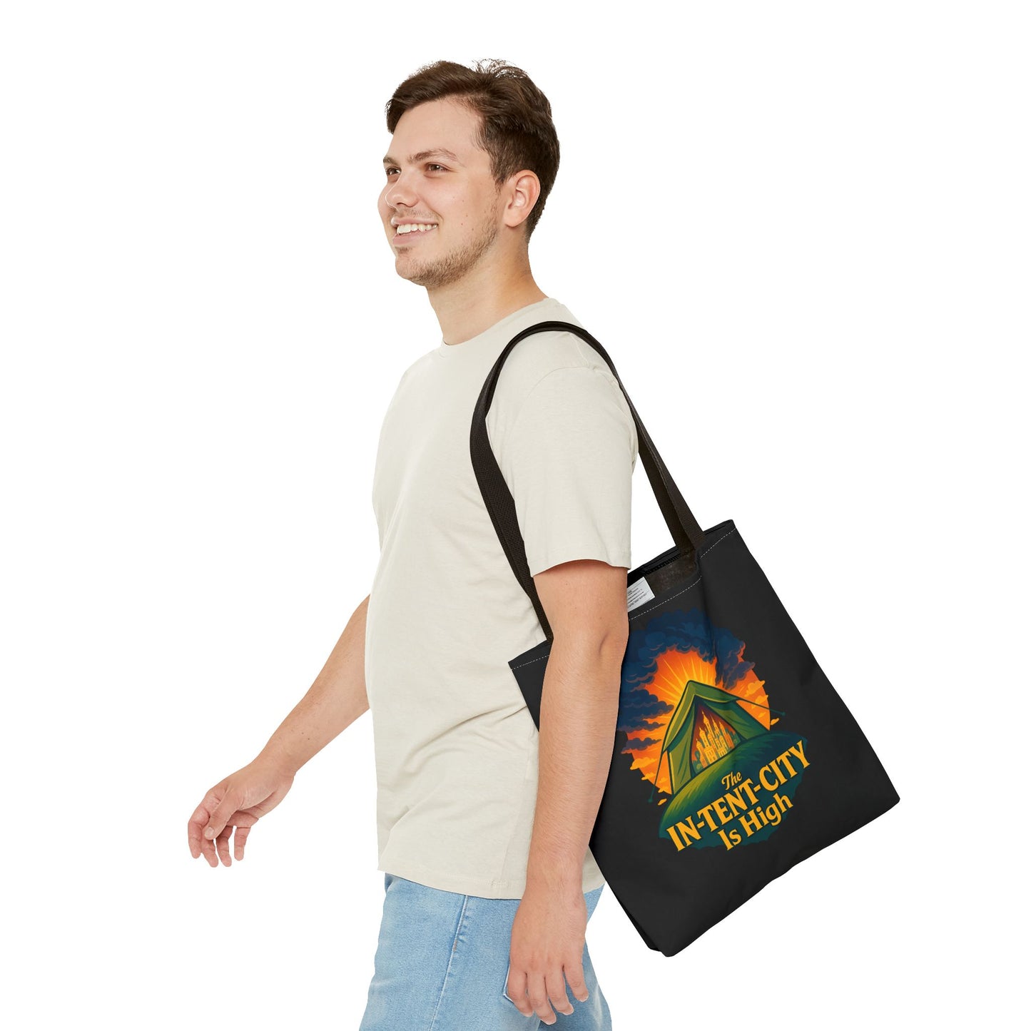 City Tent Tote Bag, The In-Tent-City Is High Funny Bag Intensity Tote Everyday Carry