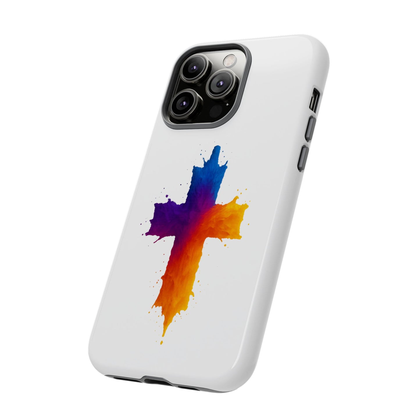 Christian iPhone Case – Watercolor Cross Phone Cover, Faith Gift for Her or Him, Inspirational iPhone Accessory