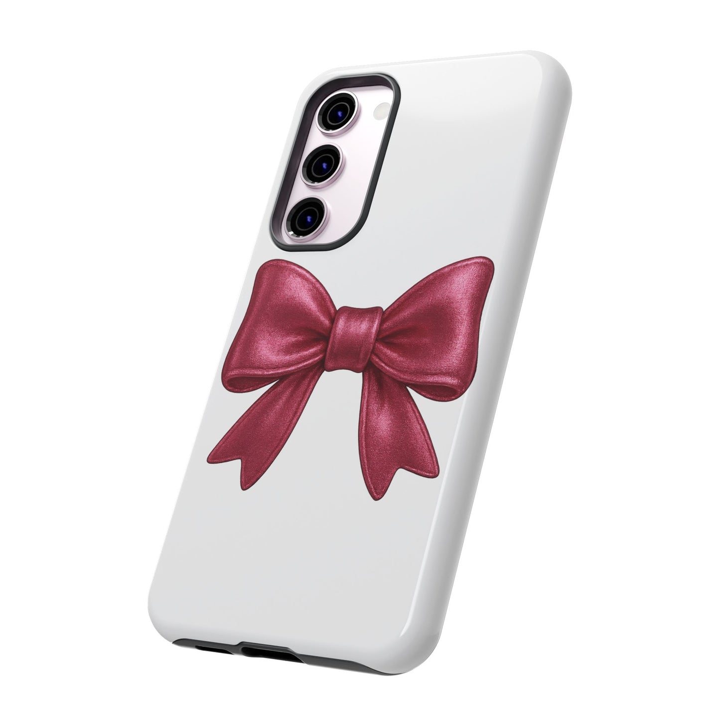Pink Bow Samsung Case – Cute Girly Phone Cover – Glossy Ribbon Case for Samsung Galaxy – Aesthetic Phone Accessory – Gift for Her