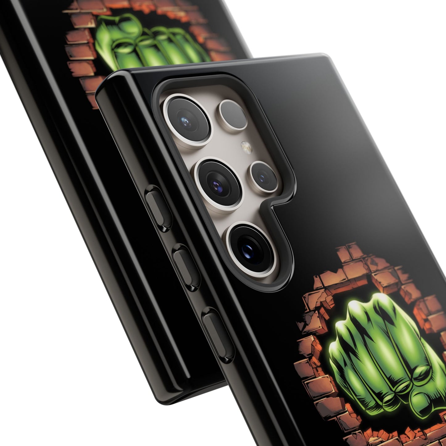 Samsung Phone Case, Green Fist Smashing Wall Design, Comic Book Phone Case, Geeky Case