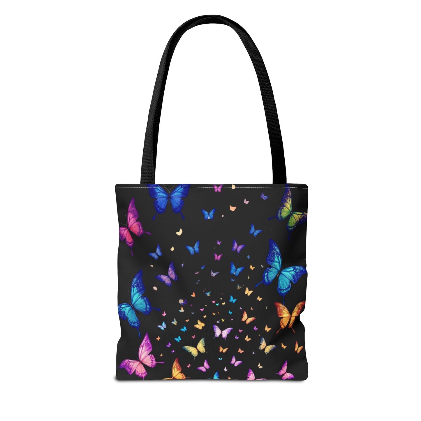 Butterfly Swarm Tote Bag – Colorful Rainbow Butterfly Tote, Aesthetic Canvas Bag, Nature-Inspired Gift, Magical Reusable Eco Purse