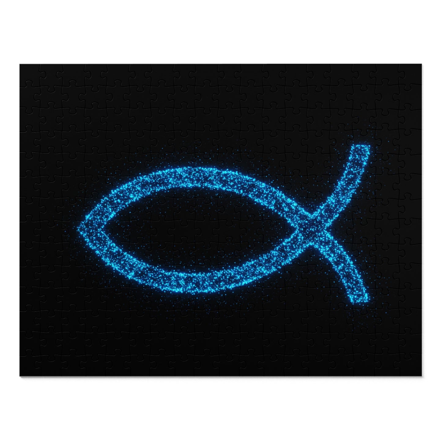 Glowing Fish Symbol Jigsaw Puzzle with Tin – Perfect Gift for Puzzle Lovers and Religious Celebrations