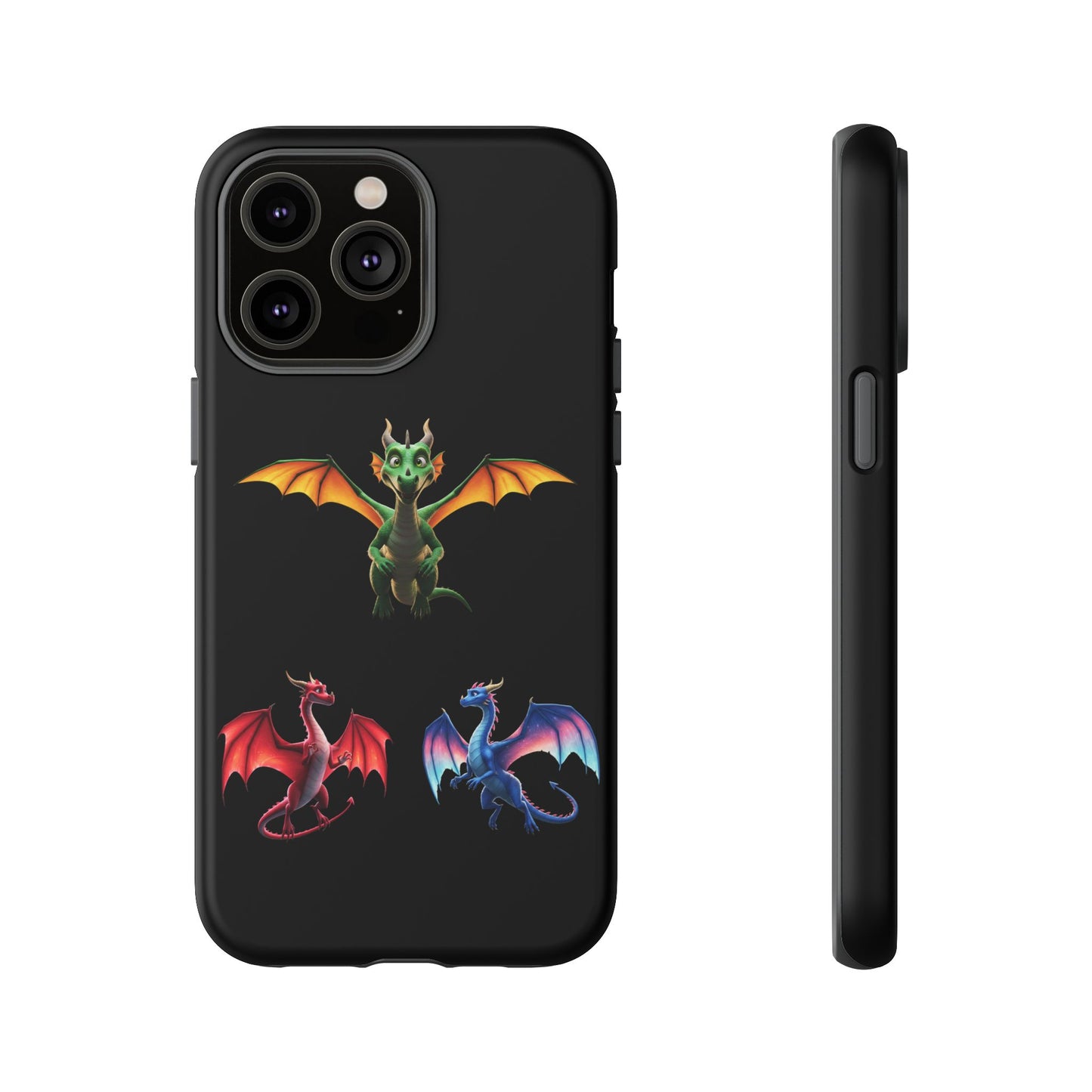 Vibrant Fantasy Dragon iPhone Case - Tough Armor Cover for iPhone 15/14/13 - Colorful Mythical Wings Gift for Dragon Lovers
