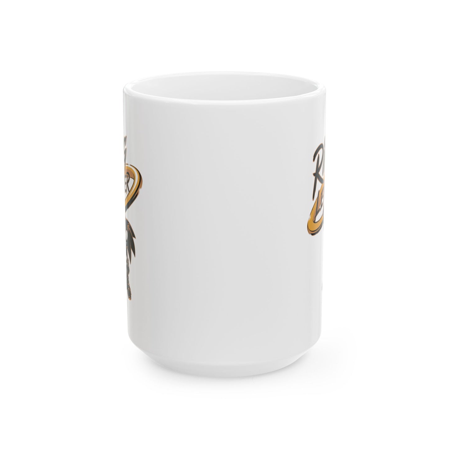 Ring Leader Mug – Funny Coffee Cup with Retro Gamer Vibes, Bold Gold Ring Design, Dishwasher Safe Ceramic, Gift for Gamers & Coffee Lovers