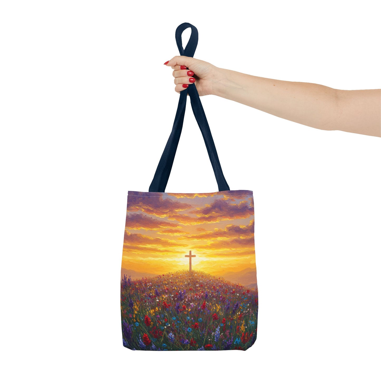 Cross Painted Tote Bag Christian Bag Inspirational Tote Spiritual Bag Religious Tote Bag