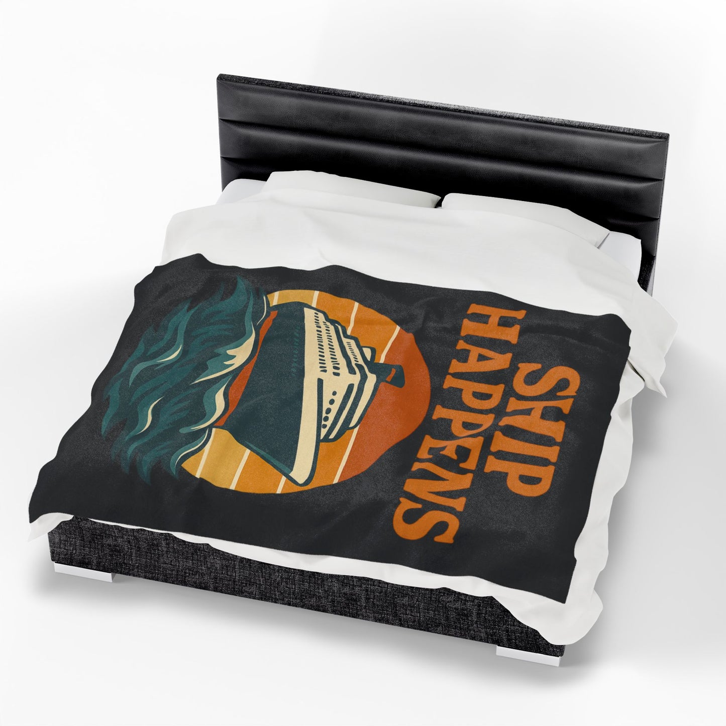 Funny Cruise Blanket – “Ship Happens” Throw Blanket, Nautical Gift for Cruise Lover, Travel Pun Blanket, Boat Trip Must-Have