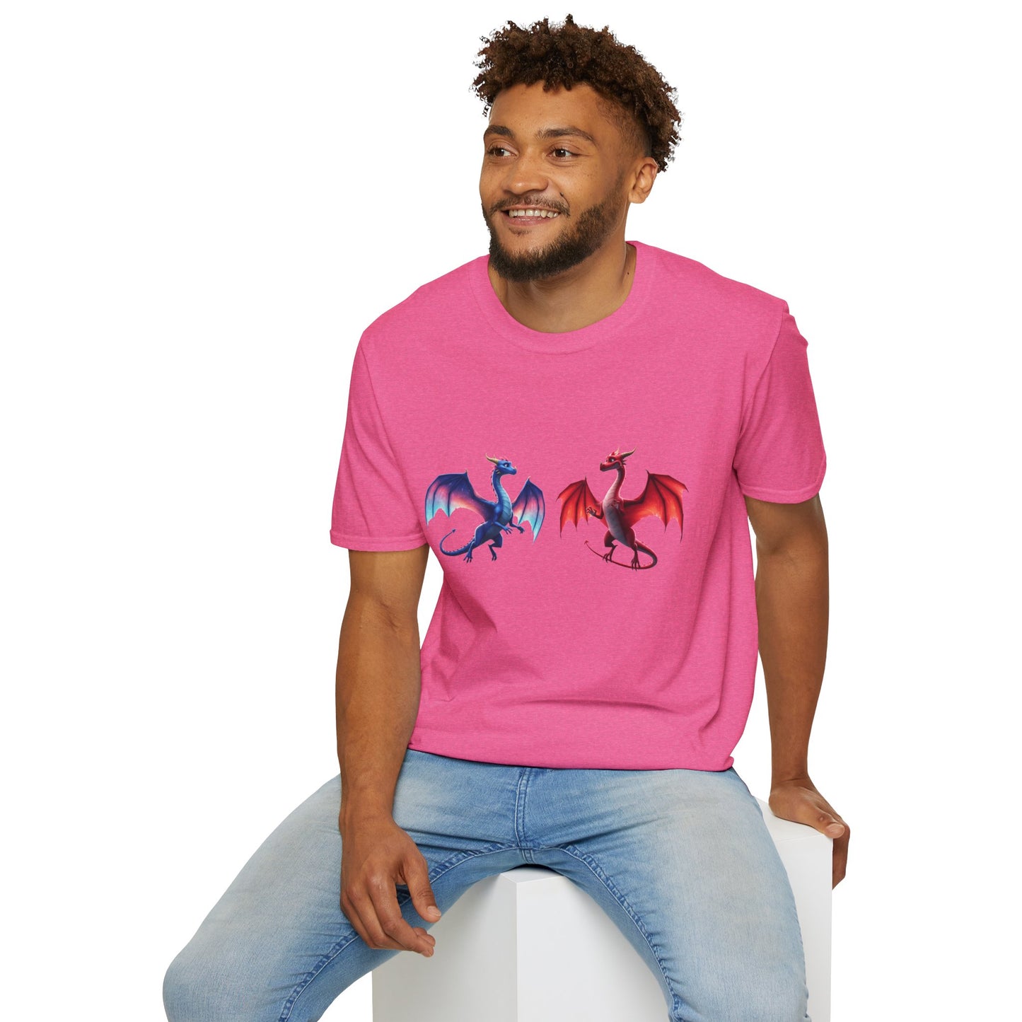 Dragon Duel Fantasy T-Shirt | Fire & Ice Dragon Graphic Tee | Unisex Gamer Shirt | DnD Gift | Cool Mythical Creature Shirt