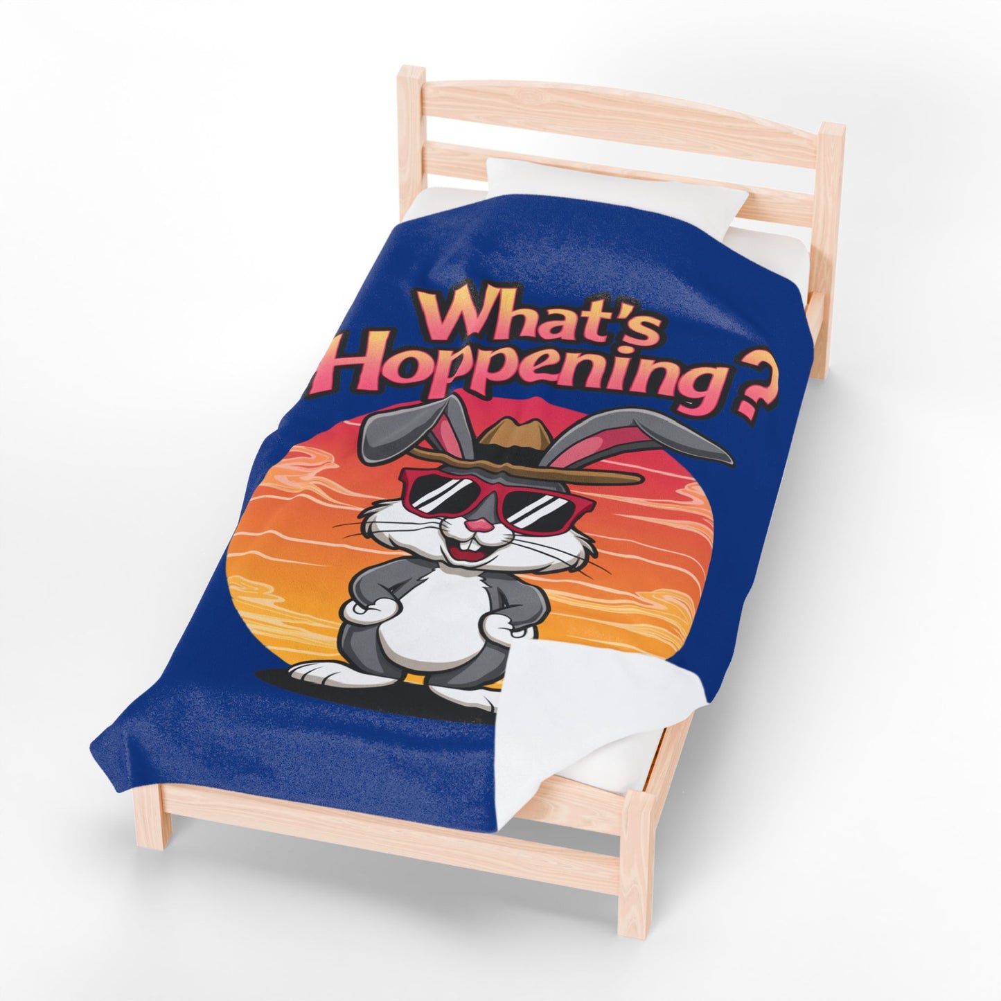 Plush Blanket - What's Hoppening Bunny Design