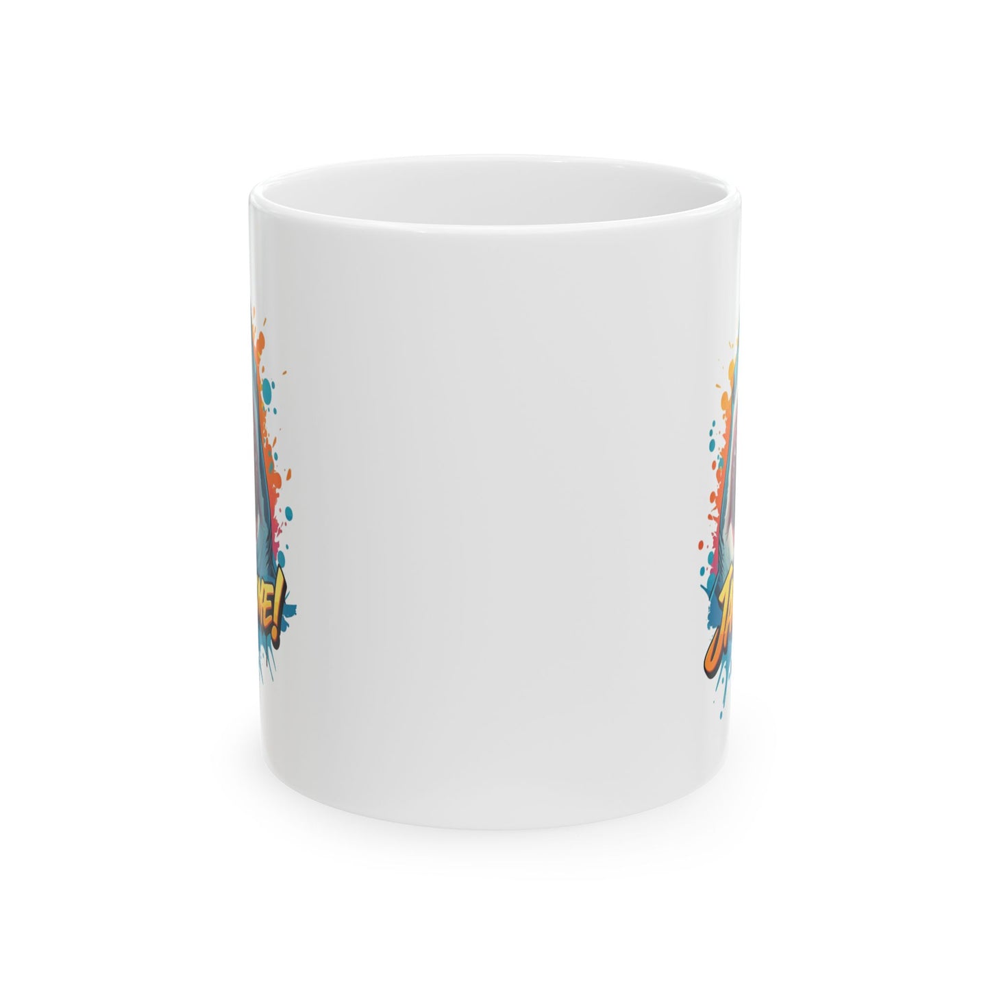 “JAWSOME!” Shark Mug | Funny Shark Coffee Mug | Punny Ocean Lover Gift | Shark Lover Cup | Bold Marine Art Mug | Unique Animal Pun Mug