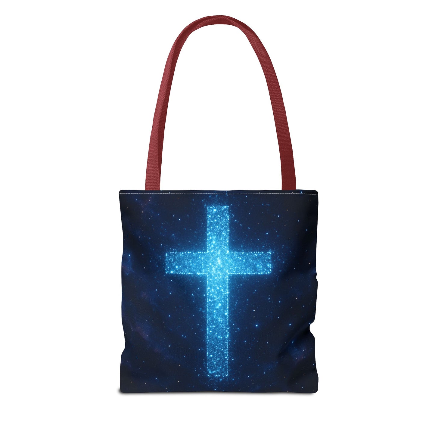 Sparkling Cross Tote Bag - Inspirational Blue Cosmic Bag Christian Tote Spiritual Bag Inspirational Tote Bag