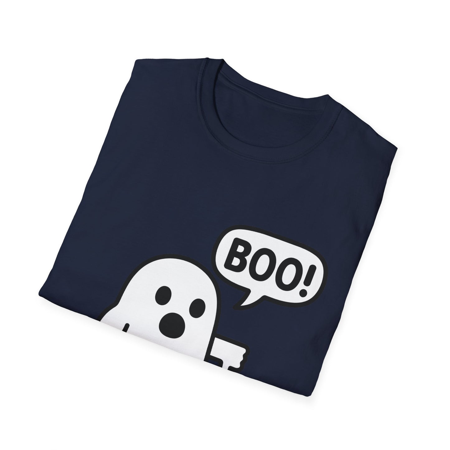 Cute Ghost Thumbs-Down 'Boo' Tee | Funny Halloween Play on Words Shirt | Spooky Season Ghost Tee | Fall Coquette Aesthetic Tee