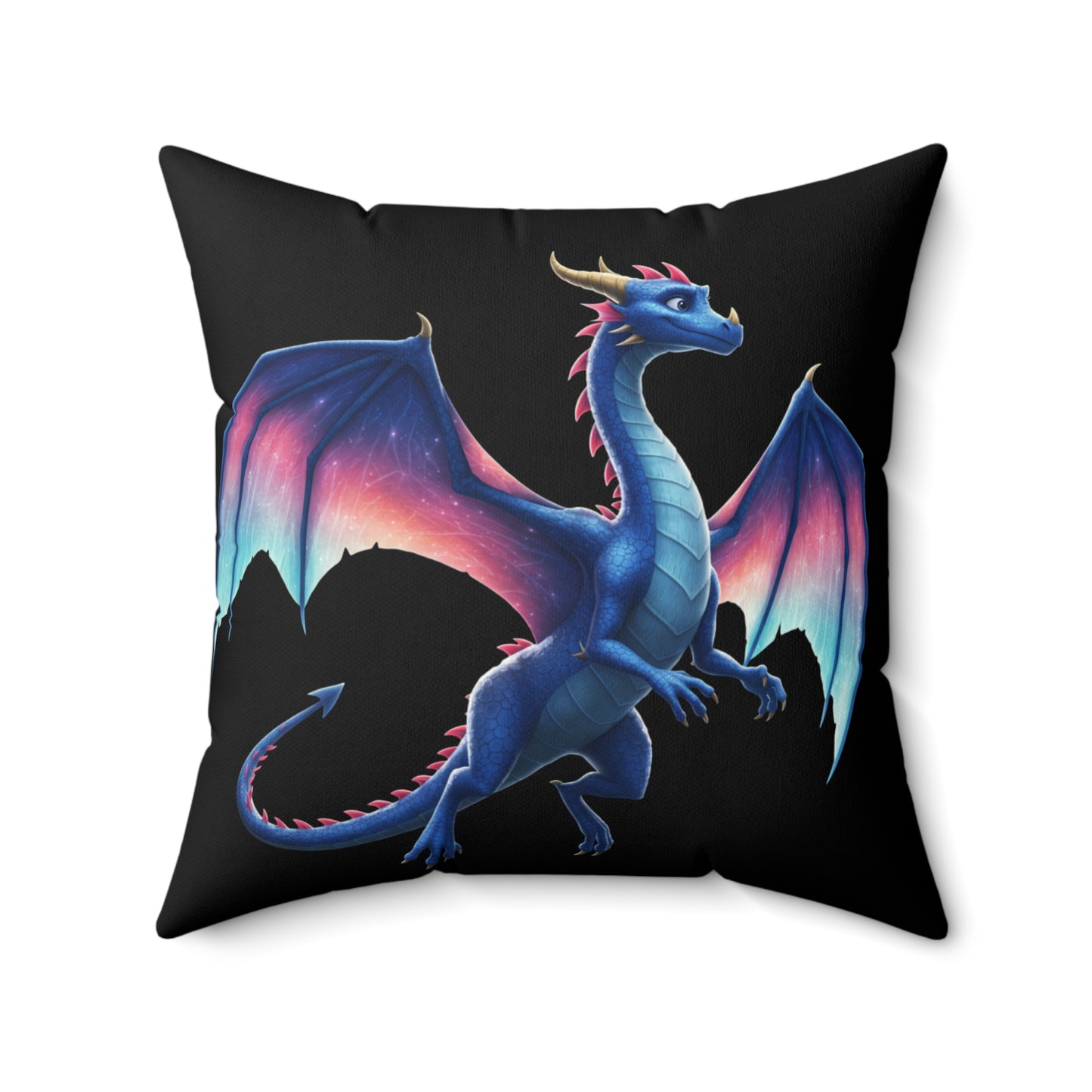 Double-Sided Dragon Pillow - Red & Blue Dragon Art Cushion - Fantasy Gamer Decor Gift for Dragon Lovers, DnD, Kids & Teens Room