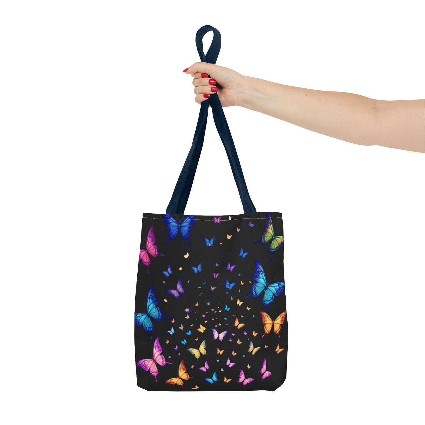 Butterfly Swarm Tote Bag – Colorful Rainbow Butterfly Tote, Aesthetic Canvas Bag, Nature-Inspired Gift, Magical Reusable Eco Purse