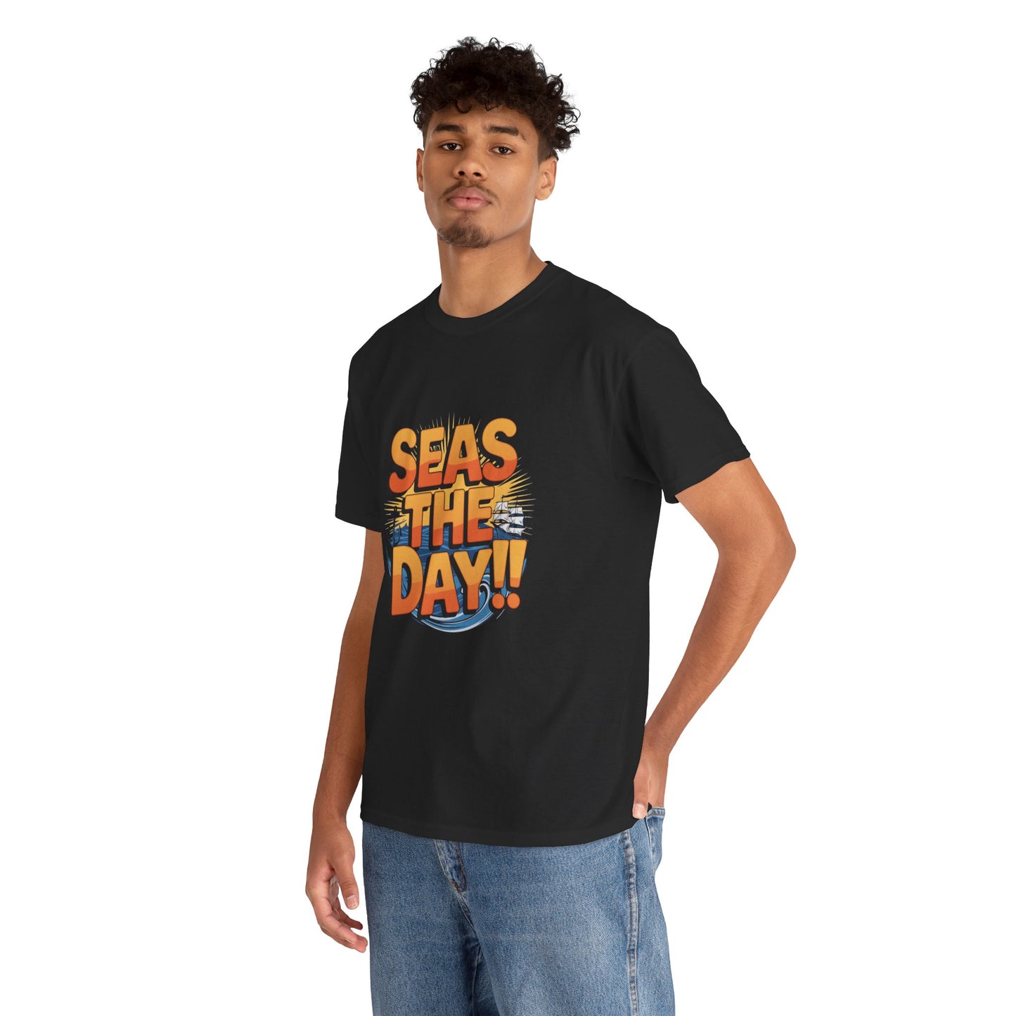 Seas The Day!! Tee • Ocean Pun Graphic Shirt • Comfort Colors Unisex Beachy Vibes • Nautical Aesthetic • Gift for Sea Lovers & Summer Vacays