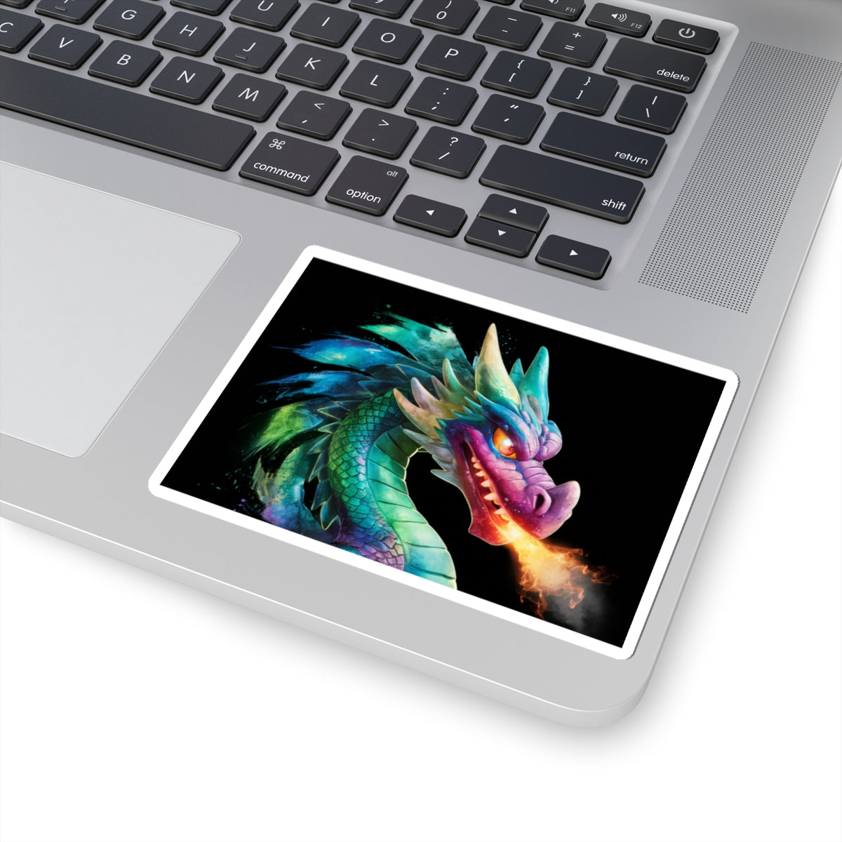 Colorful Fire Dragon Sticker - Waterproof Vinyl Kiss‑Cut Mythical Dragon Decal for Laptop, Skateboard & Water Bottle - Fantasy Art Gift