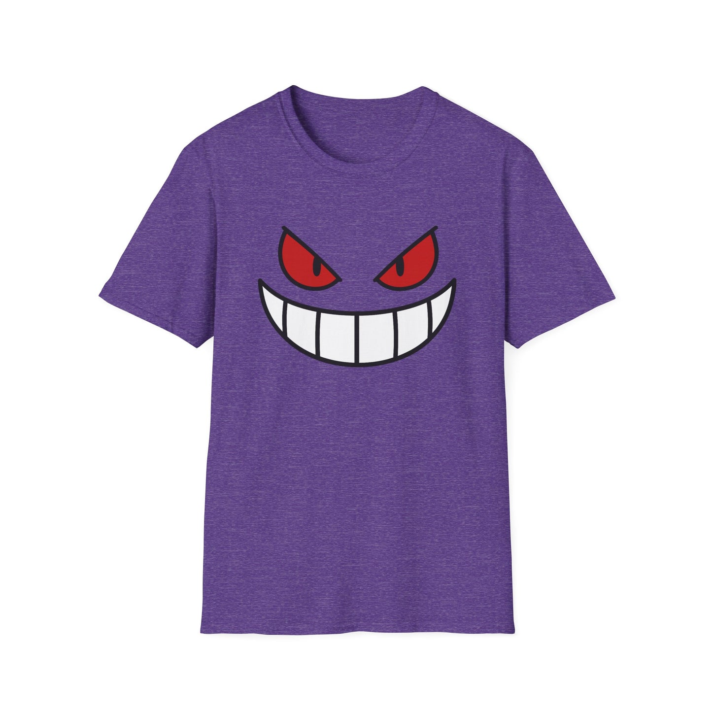 Spooky Grin Face T-Shirt - Creepy Ghost Smile Graphic Tee - Dark Humor Unisex Shirt - Anime Monster Style Funny Top