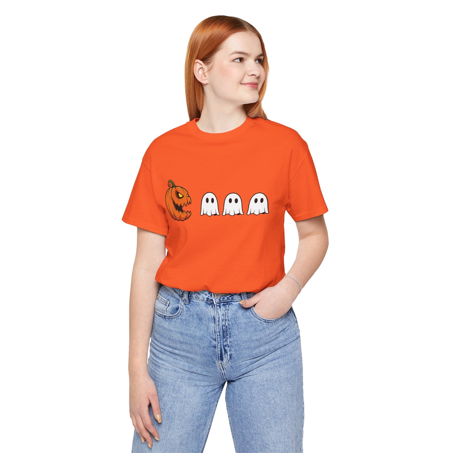 Pumpkin Pac-Man Shirt, Halloween Arcade Tee, Pumpkin Chase Ghosts Tee, Retro Gaming Halloween, Spooky Season Shirt, Vintage Game Pumpkin Top